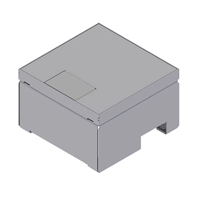 [UBD 160 157] Unterflur-Bodendose UBD 160 aus Chromstahl inkl. belegtem Deckel und 1 Schnurauslass