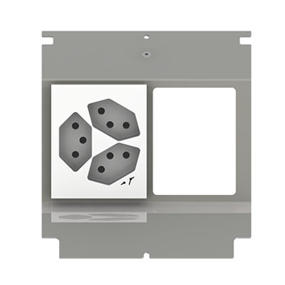 [UBD 160 168] Steckdoseneinsatz für 4 FLF inkl. Erddraht, 1x 3xT13/s, weiss