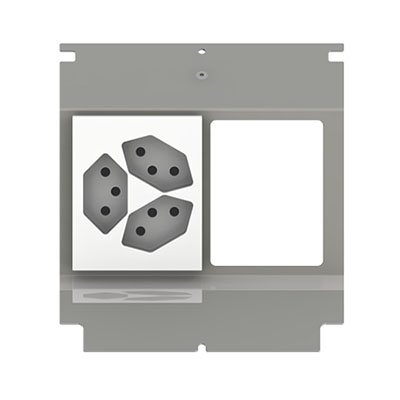 Steckdoseneinsatz für 4 FLF inkl. Erddraht, 1x 3xT13, weiss