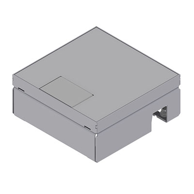 [UBD 165 157] Unterflur-Bodendose UBD 160 small aus Chromstahl inkl. belegtem Deckel und 1 Schnurauslass
