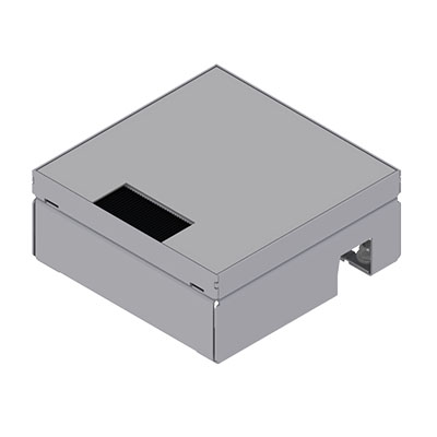 Unterflur-Bodendose UBD 160 small aus Chromstahl inkl. belegtem Deckel und 1 Bürstenauslass