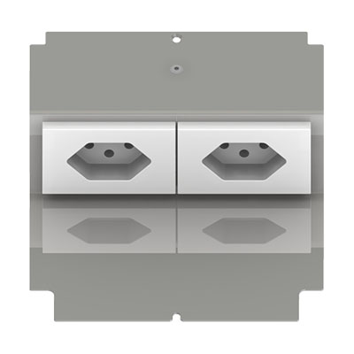 [UBD 165 177] Steckdoseneinsatz für 2 FLF inkl. Erddraht, 2xT13, weiss