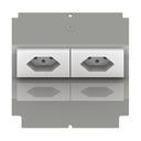 [UBD 165 177] Steckdoseneinsatz für 2 FLF inkl. Erddraht, 2xT13, weiss