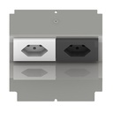 [UBD 165 178] Élément de prise pour 2 FLF, fil de terre inclus, 1xT13 blanc + 1xT13 noir