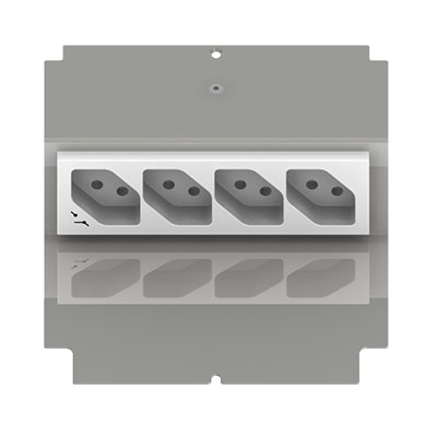 [UBD 165 180] Élément de prise pour 2 FLF, fil de terre inclus, 1x 4xT13/s blanc 