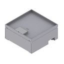 Boîte de sol UBD 210 en acier inoxydable couvercle avec bord, fermé, évidement de 15mm et 1 sortie de cordon inclus