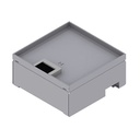 Boîte de sol UBD 210 en acier inoxydable couvercle avec bord, fermé, évidement de 15mm et 1 sortie de brosse inclus