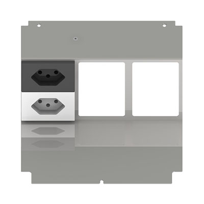 Steckdoseneinsatz für 6 FLF inkl. Erddraht, 1xT13, weiss, und 1xT13, schwarz