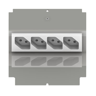 [UBD 165 179] Steckdoseneinsatz für 2 FLF inkl. Erddraht, 1x 4xT13, weiss