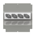 [UBD 165 179] Steckdoseneinsatz für 2 FLF inkl. Erddraht, 1x 4xT13, weiss