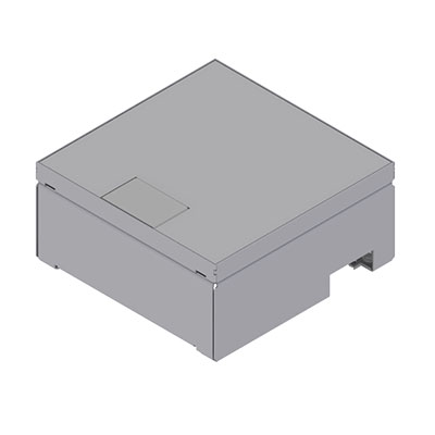 [UBD 210 207] Unterflur-Bodendose UBD 210 aus Chromstahl inkl. belegtem Deckel und 1 Schnurauslass