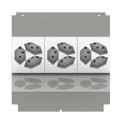 Élément de prise pour 6 FLF, fil de terre inclus, 3x 3xT13 blanc