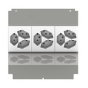 Steckdoseneinsatz für 6 FLF inkl. Erddraht, 3x 3xT13, weiss