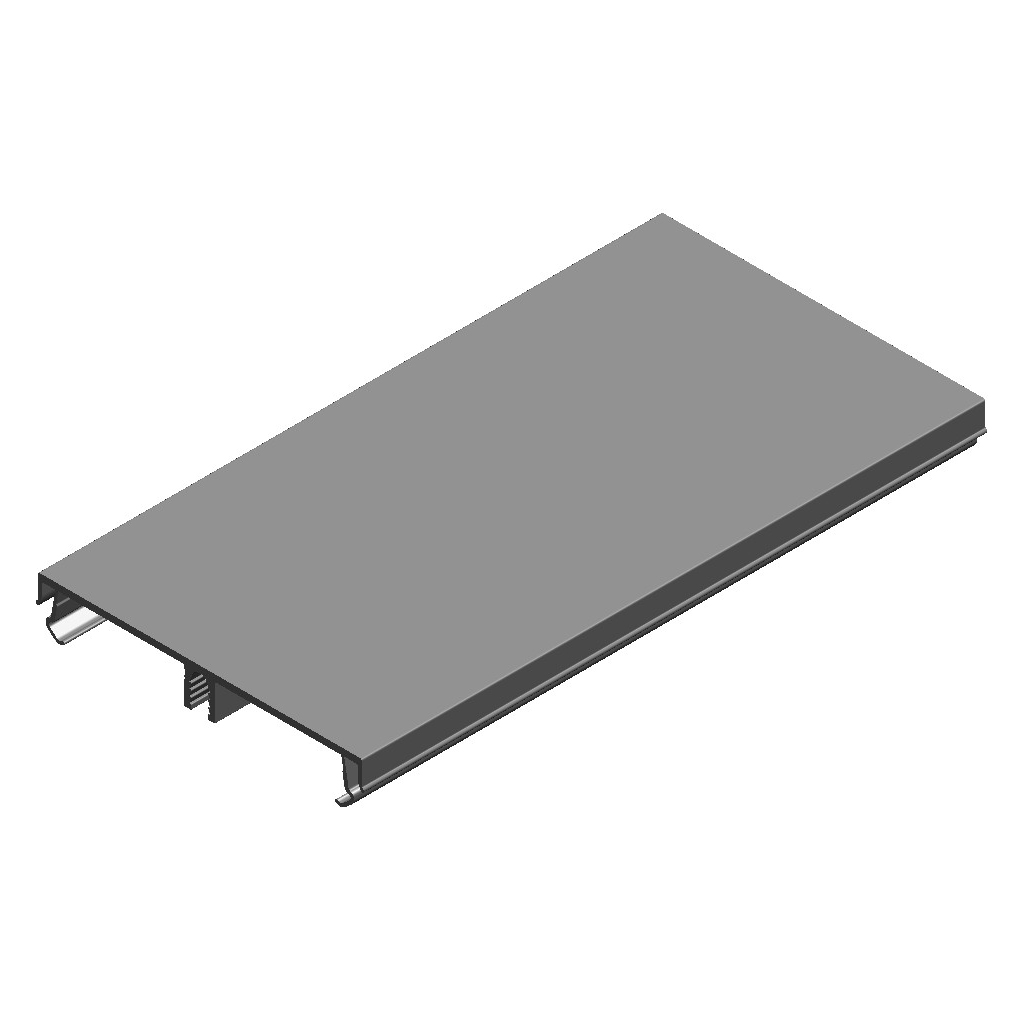 Brüstungskanal Oberteil aus Aluminium reinweiss RAL 9010, 80mm BRA-OT