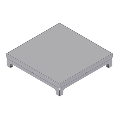 [UBD 320 313] Unterflur-Bodendose UBD 320 aus Chromstahl inkl. belegtem Blinddeckel