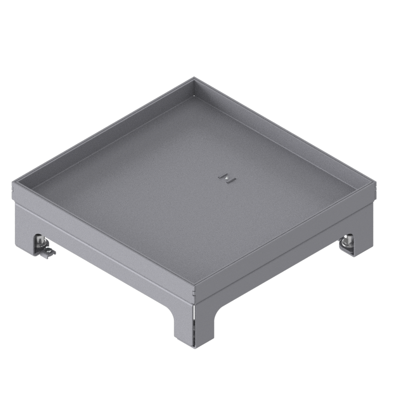 [UBD 215 209] Unterflur-Bodendose UBD 210 small aus Chromstahl inkl. Blinddeckel mit Kante, geschlossen, und 15mm Vertiefung