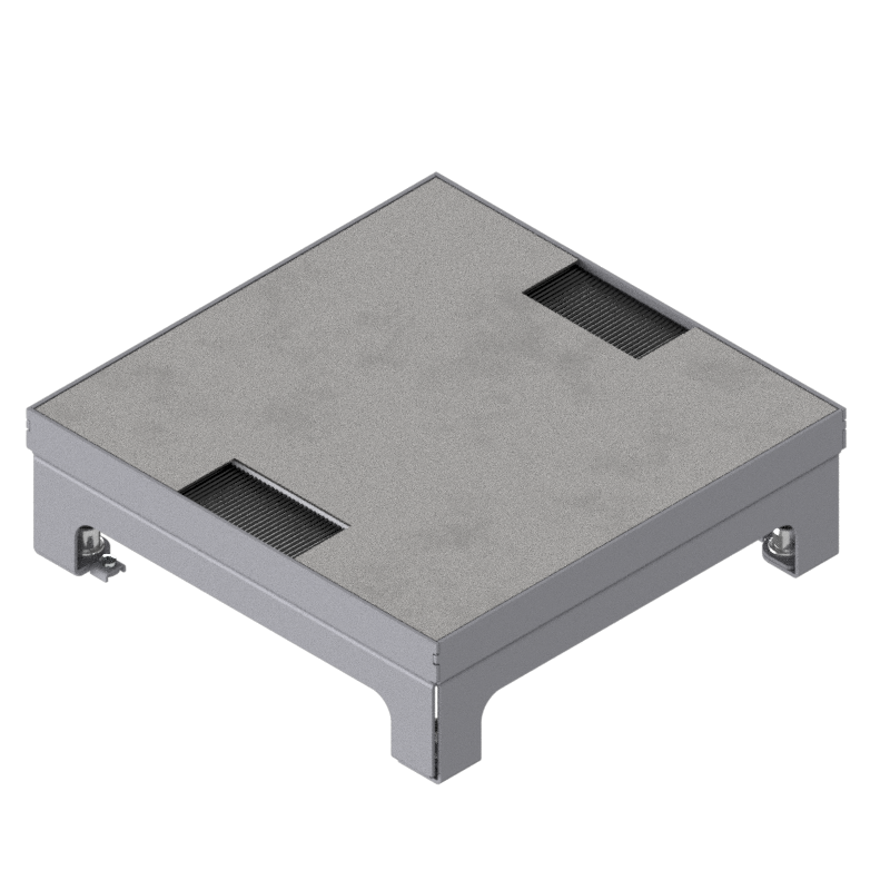 [UBD 215 203] Unterflur-Bodendose UBD 210 small aus Chromstahl inkl. belegtem Deckel und 2 Bürstenauslässen