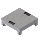 [UBD 215 203] Unterflur-Bodendose UBD 210 small aus Chromstahl inkl. belegtem Deckel und 2 Bürstenauslässen