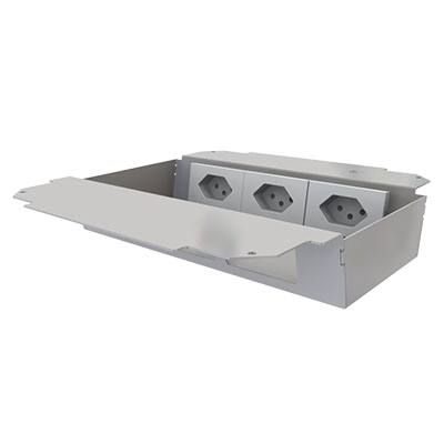 [UBD 261 267] Élément de prise pour 2x3 FLF, fil de terre inclus, 3x 1xT13 blanc