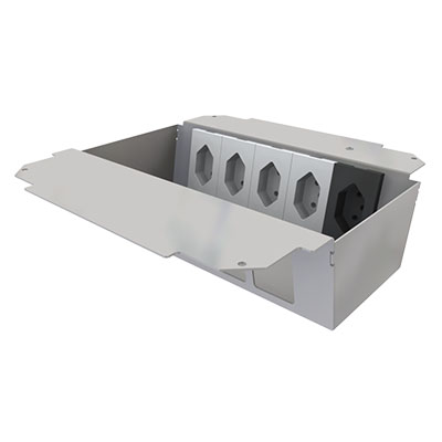 Élément de prise pour 2x5 FLF, fil de terre inclus, 4x 1xT13 blanc + 1x T13 noir