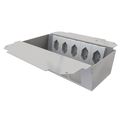 [UBD 261 271] Élément de prise pour 2x5 FLF, fil de terre inclus, 5x 1xT13 blanc