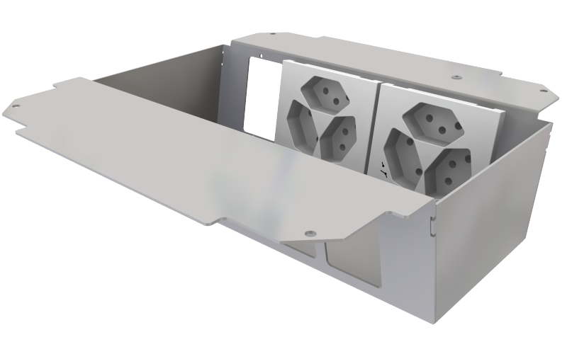 Élément de prise pour 2x5 FLF, fil de terre inclus,  1x 3xT13 blanc + 1x 3xT13/s blanc