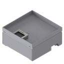 Boîte de sol UBD 210 en acier inoxydable, inclus couvercle avec bord, fermé, évidement de 20mm et 1 sortie de brosse