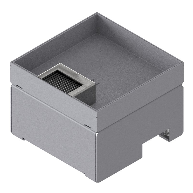 [UBD 162 302] Unterflur-Bodendose UBD 160 aus Chromstahl inkl. Deckel mit Kante, geschlossen, 30mm Vertiefung und 1 Bürstenauslass