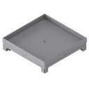 Boîte de sol UBD 320 en acier inoxydable, inclus couvercle avec bord, fermé, et évidement de 25mm