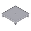 Boîte de sol UBD 260 en acier inoxydable, couvercle inclus, plate (AGS), sans bord, évidement de 5mm 