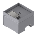 [UBD 132 161] Schwerlast-Unterflur-Bodendose UBD 130 aus Chromstahl inkl. Deckel mit Kante, geschlossen, und 4mm Verstärkungsplatte mit 16mm Vertiefung und 1 Schnurauslass