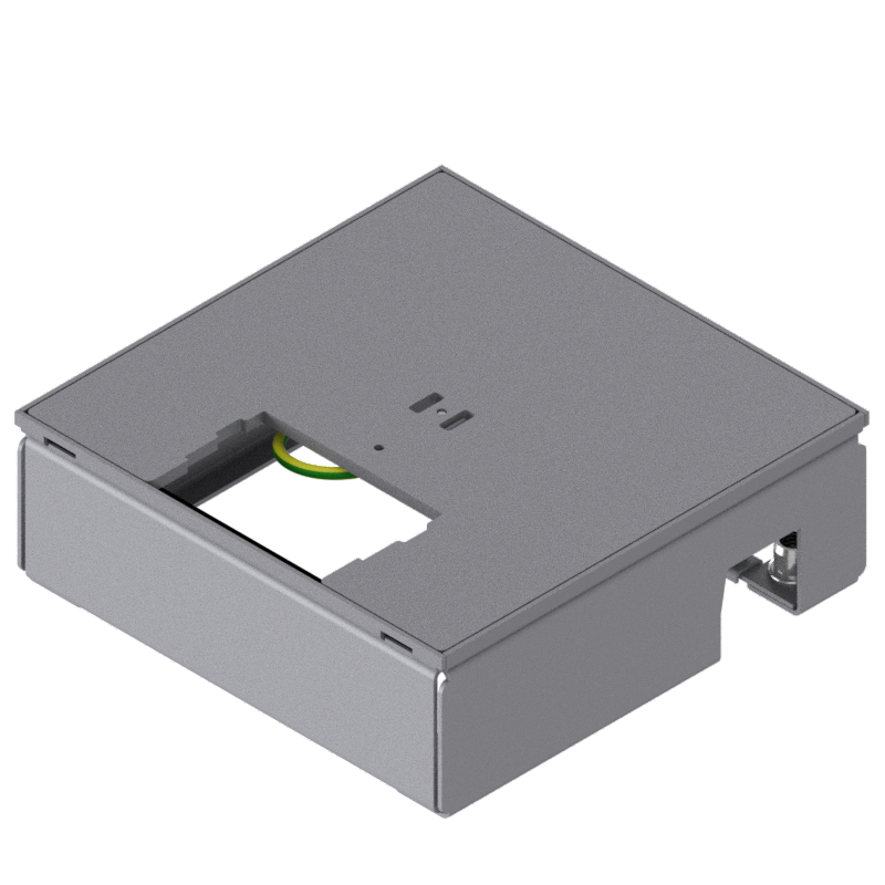 [UBD 167 001] Unterflur-Bodendose UBD 160 small ohne Schutzkante inkl. belegtem Deckel aus 4mm SVZ mit Ausschnitt