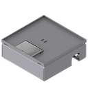 Boîte de sol UBD 160 small en acier inoxydable, couvercle, plate (AGS), sans bord, évidement de 5mm et 1 sortie de cordon inclus