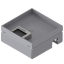Boîte de sol UBD 160 small en acier inoxydable, couvercle avec bord, fermé, évidement de 20mm et 1 sortie de brosse inclus
