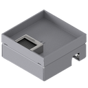 Boîte de sol UBD 160 small en acier inoxydable, couvercle avec bord, fermé, évidement de 25mm et 1 sortie de brosse inclus 