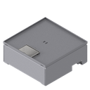 Boîte de sol UBD 210 en acier inoxydable, couvercle inclus, plate (AGS), sans bord, évidement de 5mm et 1 sortie de cordon