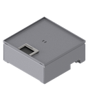 Boîte de sol UBD 210 en acier inoxydable, couvercle inclus, plate (AGS), sans bord, évidement de 5mm et 1 sortie de brosse