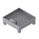 [UBD 217 251] Unterflur-Bodendose UBD 210 small aus Chromstahl inkl. Deckel mit Kante, geschlossen, 25mm Vertiefung und 1 Schnurauslass