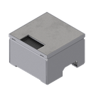 [UBD 132 163] Schwerlast-Unterflur-Bodendose UBD 130 aus Chromstahl inkl. belegtem Deckel, 4mm Verstärkungsplatte und 1 Bürstenauslass