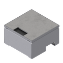 [UBD 162 163] Schwerlast-Unterflur-Bodendose UBD 160 aus Chromstahl inkl. belegtem Deckel, 4mm Verstärkungsplatte und 1 Bürstenauslass