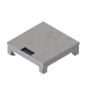 [UBD 217 163] Schwerlast-Unterflur-Bodendose UBD 210 small aus Chromstahl inkl. belegtem Deckel mit 4mm Verstärkungsplatte und 1 Bürstenauslass