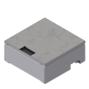[UBD 212 163] Schwerlast-Unterflur-Bodendose UBD 210 aus Chromstahl inkl. belegtem Deckel mit 4mm Verstärkungsplatte und 1 Bürstenauslass