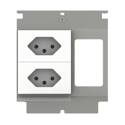 [UBD 133 137] Élément de prise pour 3 FLF, fil de terre inclus, 2x T13 blanc