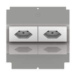 [UBD 165 177] Steckdoseneinsatz für 2 FLF inkl. Erddraht, 2xT13, weiss