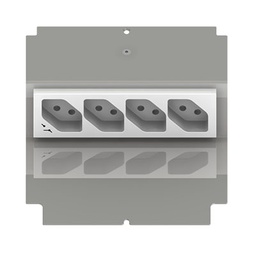 [UBD 165 180] Steckdoseneinsatz für 2 FLF inkl. Erddraht, 1x 4xT13/s, weiss