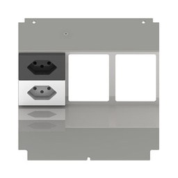 [UBD 210 228] Steckdoseneinsatz für 6 FLF inkl. Erddraht, 1xT13, weiss, und 1xT13, schwarz