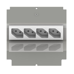 [UBD 165 179] Steckdoseneinsatz für 2 FLF inkl. Erddraht, 1x 4xT13, weiss
