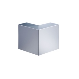 [BRW 060 134] Ausseneck zu Brüstungskanal BRW 60x130/80 BRA-AE, stossabdeckendes Haubenformteil, Schenkellänge = 180mm, Aluminium reinweiss RAL 9010
