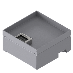 [UBD 212 252] Unterflur-Bodendose UBD 210 aus Chromstahl inkl. Deckel mit Kante, geschlossen, 25mm Vertiefung und 1 Bürstenauslass