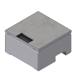 [UBD 162 163] Schwerlast-Unterflur-Bodendose UBD 160 aus Chromstahl inkl. belegtem Deckel, 4mm Verstärkungsplatte und 1 Bürstenauslass